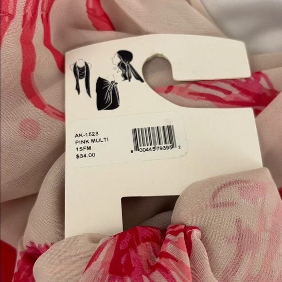 NWT Anne Klein Multi-Pinks Seaside Theme Scarf…OSFM - Picture 4 of 4